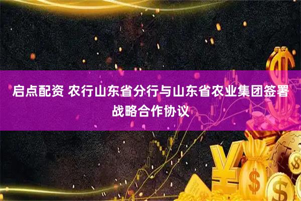 启点配资 农行山东省分行与山东省农业集团签署战略合作协议